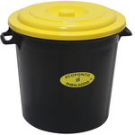Poubelle couvercle jaune 50 litres Leiriplás®