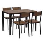 Ensemble Table + 4 Chaises Bois MDF (70 x 75 x 110 cm)