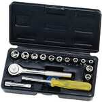 Jeu de clés à douille 1/4, 17 pièces