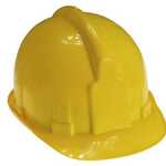 Casques de chantier jaunes