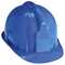 Casques de construction bleus